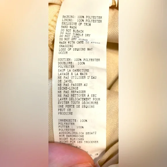 Boohoo Midi V Cut Neckline Thigh Split Sequin Cream Dress Women Petite Zero - Picture 13 of 14